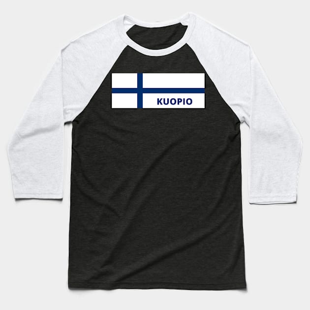 Kuopio City in Finnish Flag Baseball T-Shirt by aybe7elf